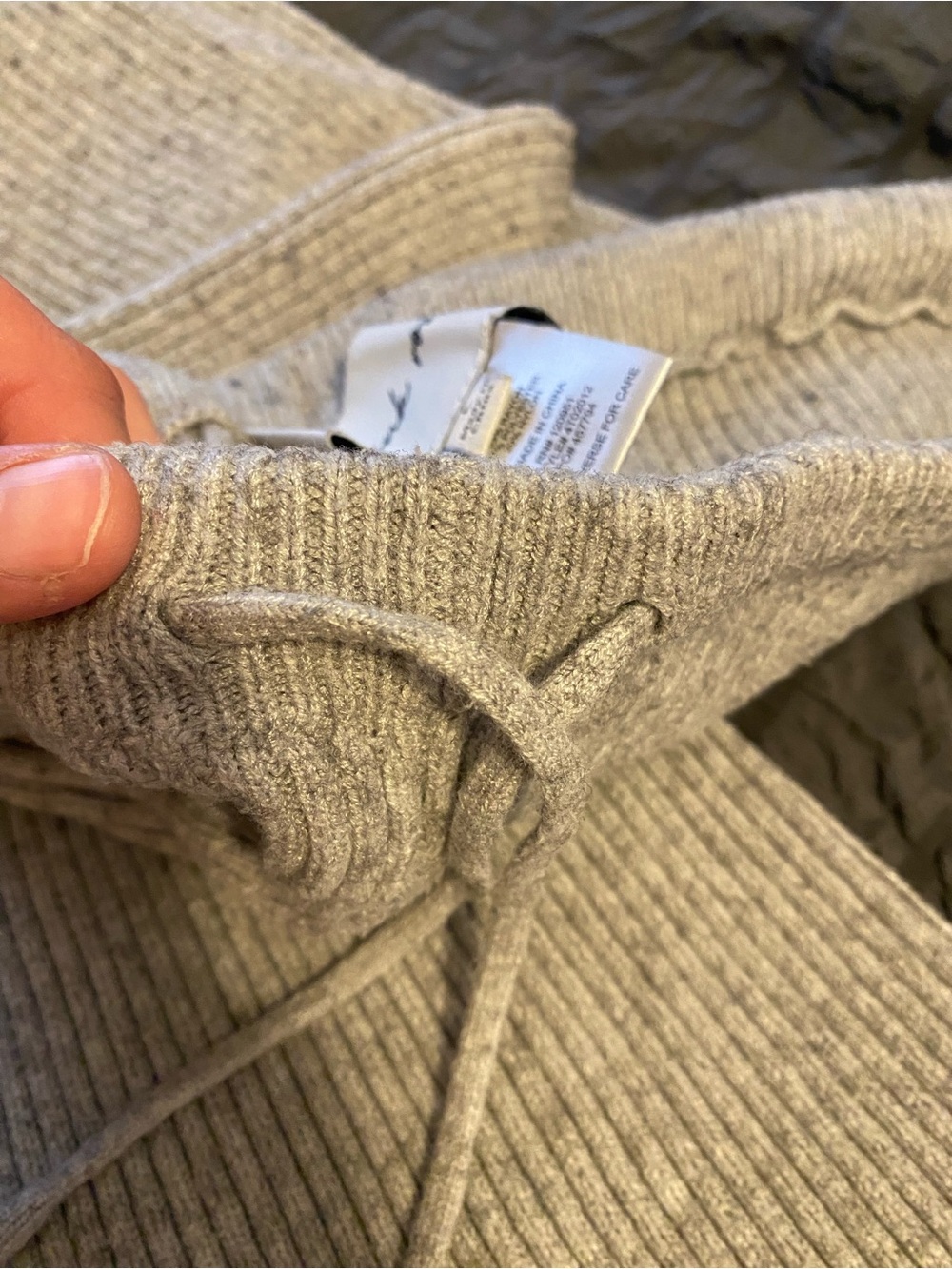 Pink Rose Light Gray Knit Flare Pants - Picture 4 of 5